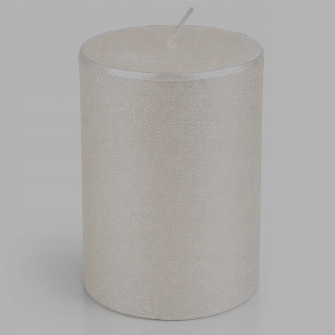 Decorative pearl cylinder candle, 10 cm, 6.8 cm, burning time approx. 36 h