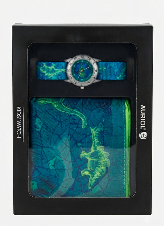 AURIOL Kids' Dinosaur Watch with matching pencil case