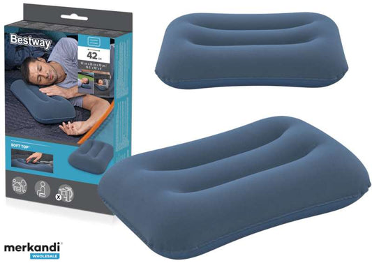 Bestway® Inflatable Velvet Cushion, Blue, 42 cm.