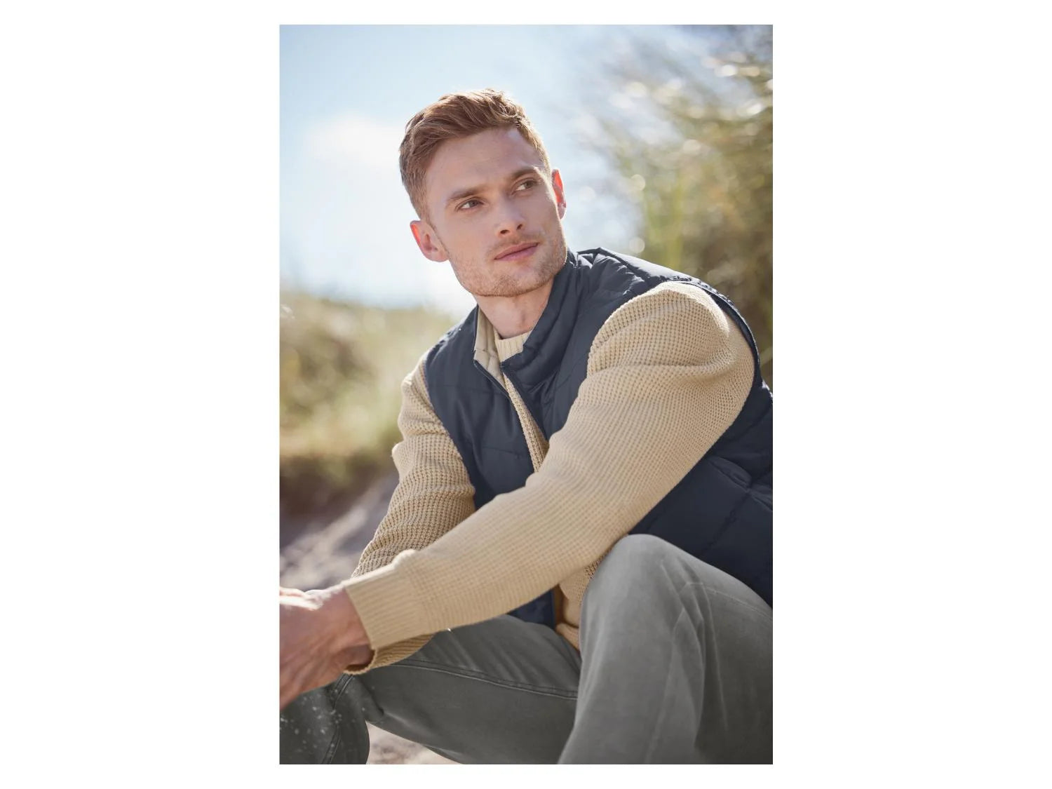LIVERGY Men’s Sweat-denim Pants ( grey)