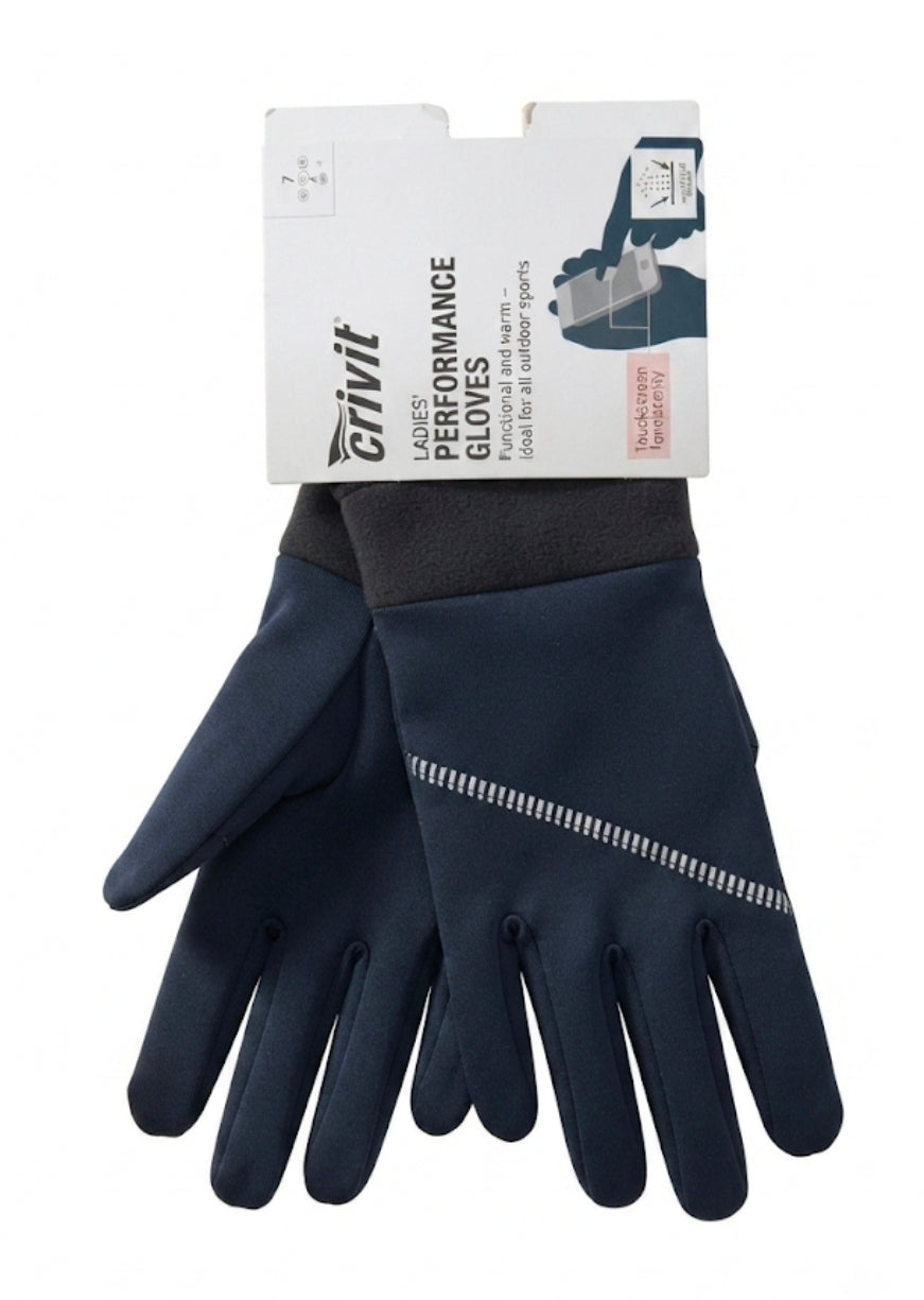 Crivit Ladies' Thermal Performance Touchscreen Gloves - Navy Blue