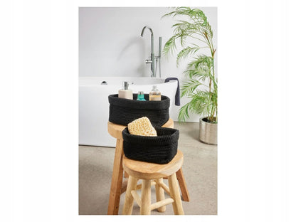 Storage baskets 2 pcs. Containers Black 14x30x18 cm 11x20x15 cm