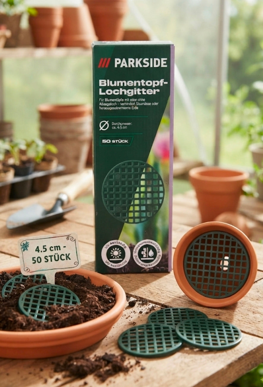 Parkside® Flower Pot Drainage Grids – 4.5 cm, 50 Pieces