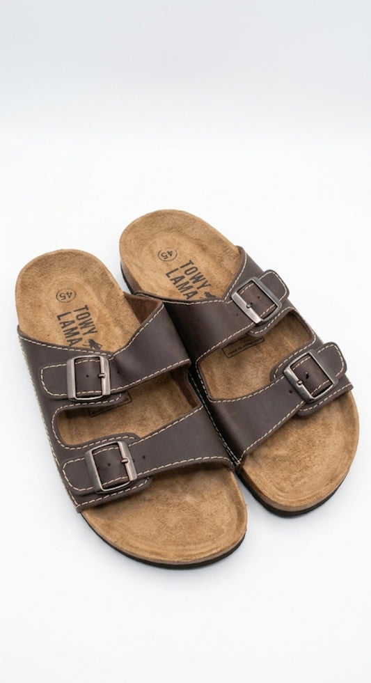 Townland | Men’s Two-Strap Comfort Sandals (Brown)