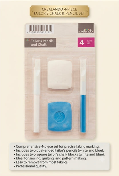 Crelando | 4-Piece Tailor's Chalk & Pencil Set – Precision Fabric Marking Tools