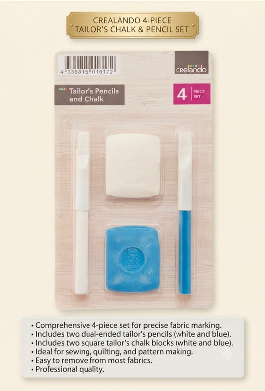 Crelando | 4-Piece Tailor's Chalk & Pencil Set – Precision Fabric Marking Tools