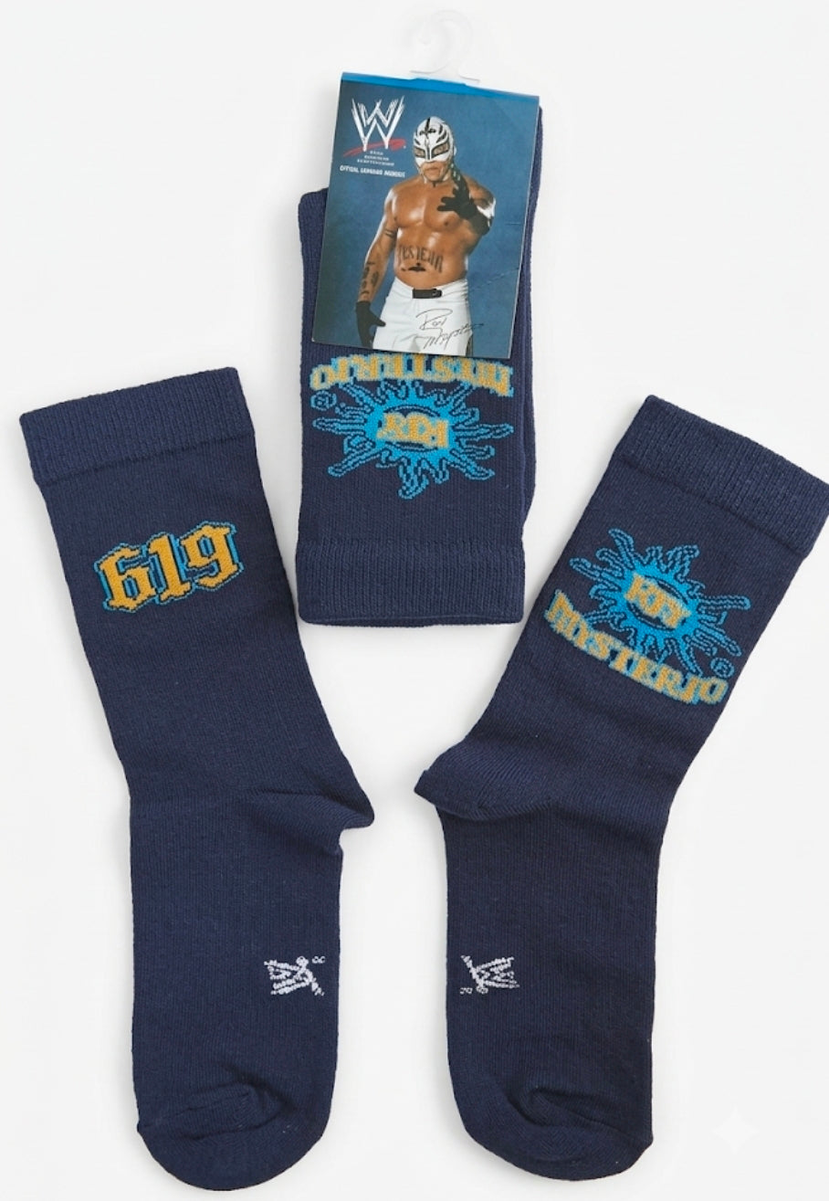 WWE set of 1 pairs of socks rey mysterio smack down (navy)