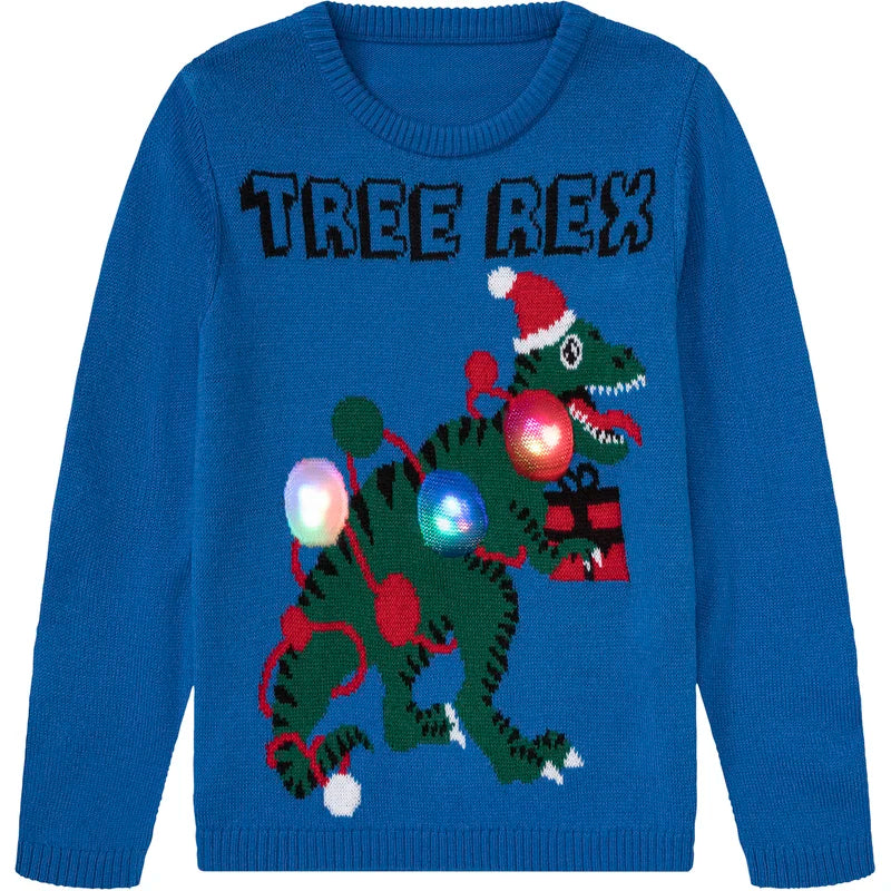 Kids christmas pull over ( tree rex)