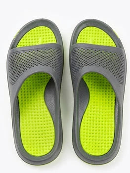 Camprella | Ergonomic Comfort Sliders – Dual-Tone Grey & Neon Green