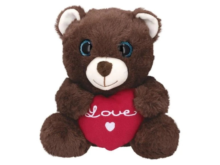 Teddy bear with big sweet eyes and a heart gift