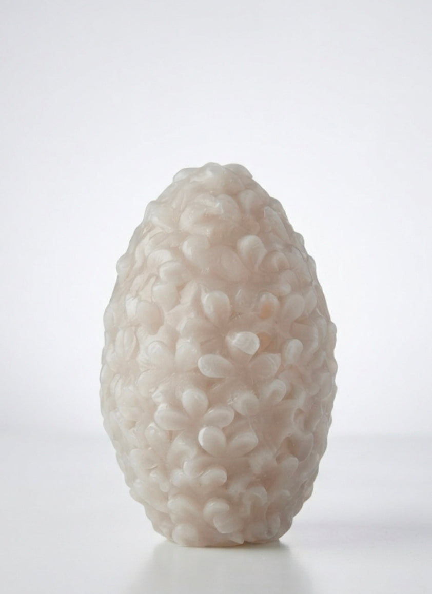 Livarno home | Artisanal Floral Textured Wax Pillar Candle - Unscented, Handmade Home Decor