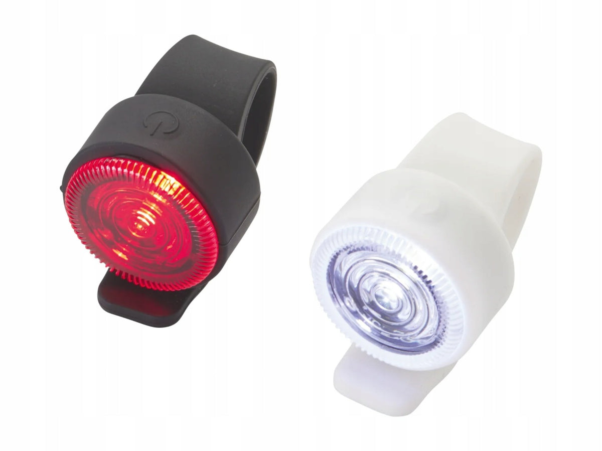 Crivit silicone LED bike lights (white & red) – 2-piece set