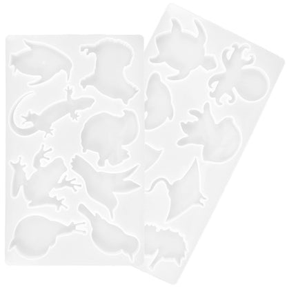 2Pcs DIY Animal Silicone Mold Easy to Release Epoxy Resin Casting Craft Mould