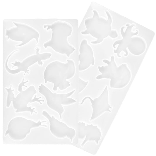 2Pcs DIY Animal Silicone Mold Easy to Release Epoxy Resin Casting Craft Mould