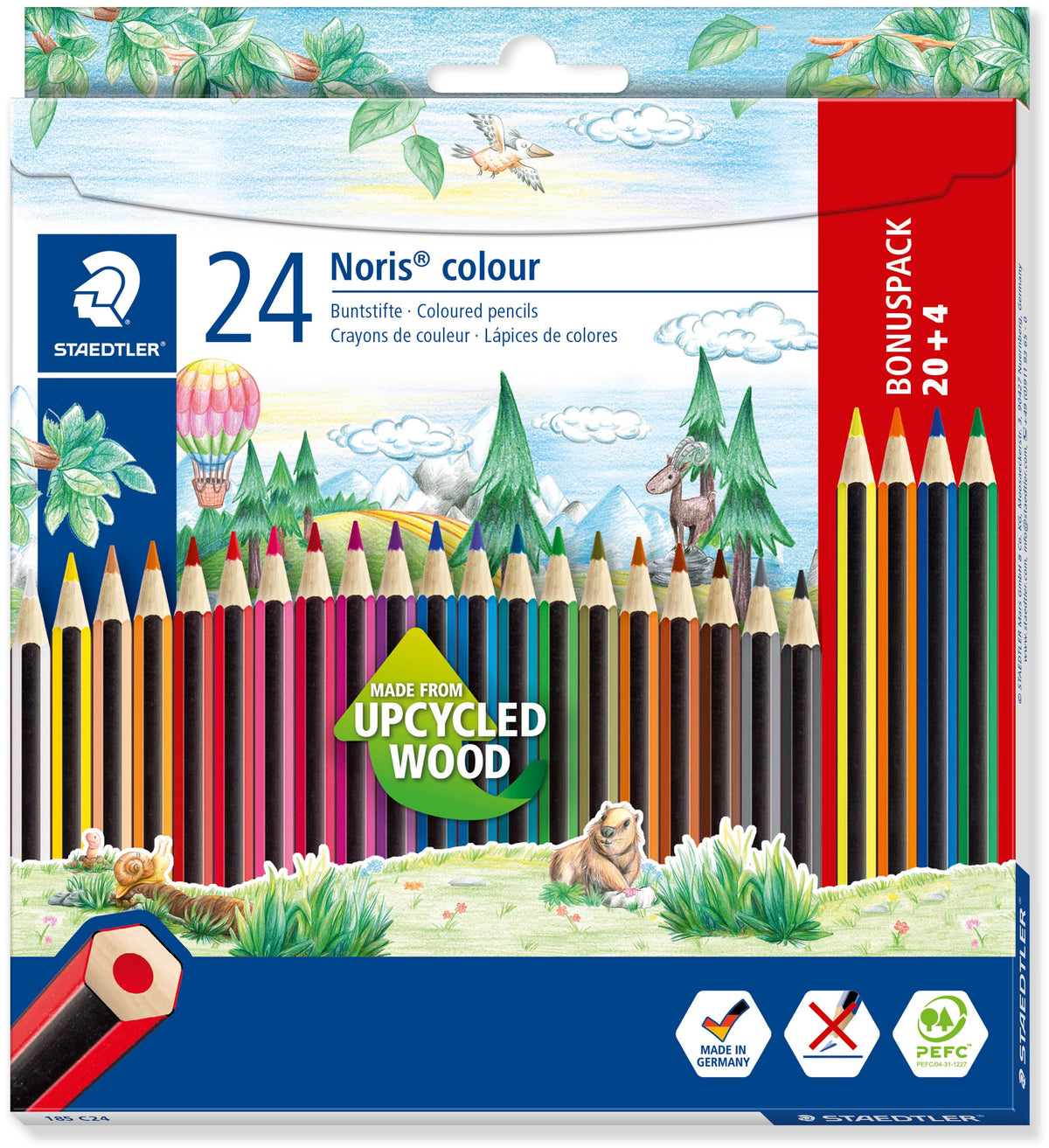 STAEDTLER coloured pencils Noris Upcycled Wood (20+4)