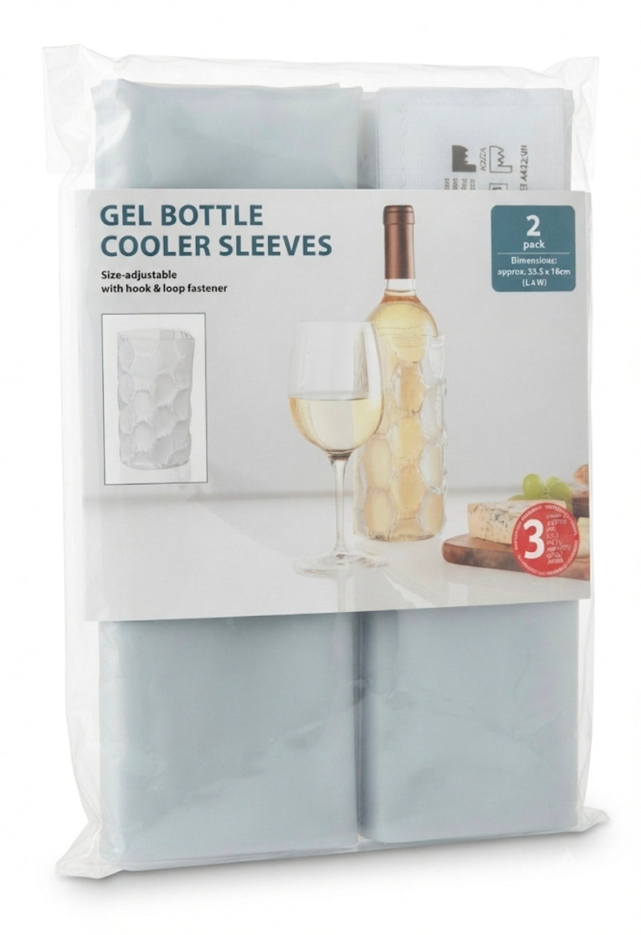 Adjustable Gel Bottle Cooler Sleeves – 2-Pack Reusable Wine Chiller Wraps