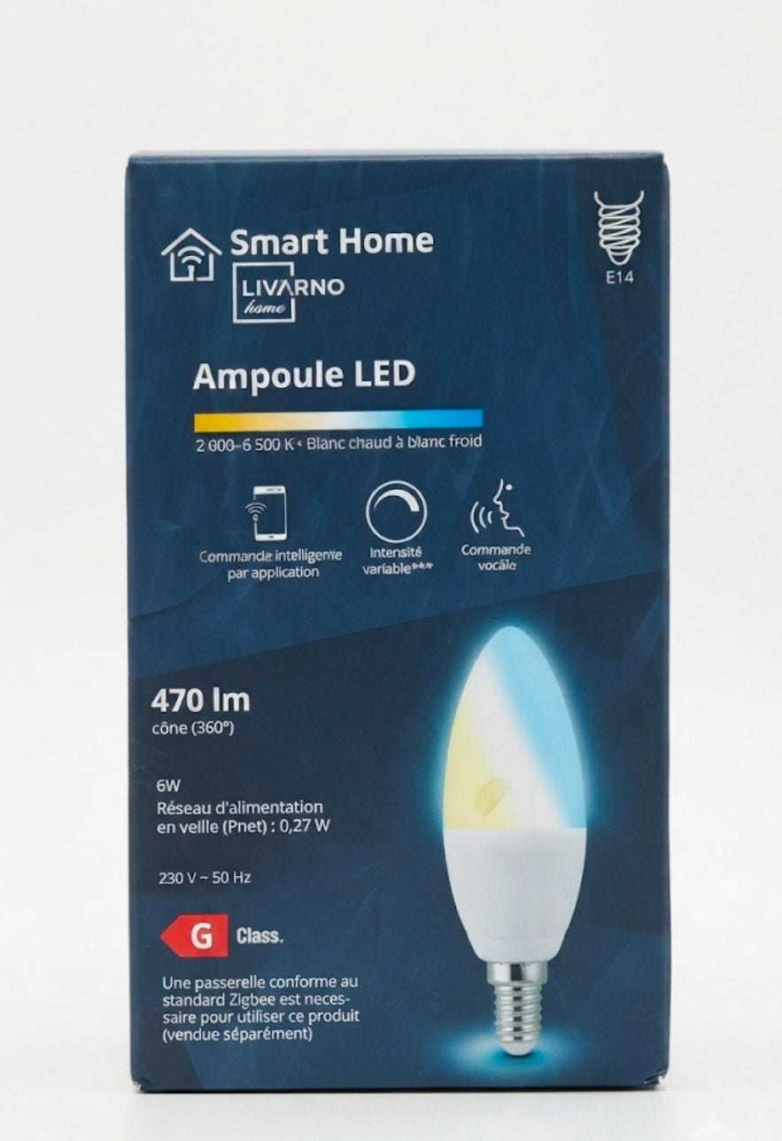 LIVARNO home Smart Home E14 LED Candle Bulb – Tunable White, Dimmable (Zigbee)