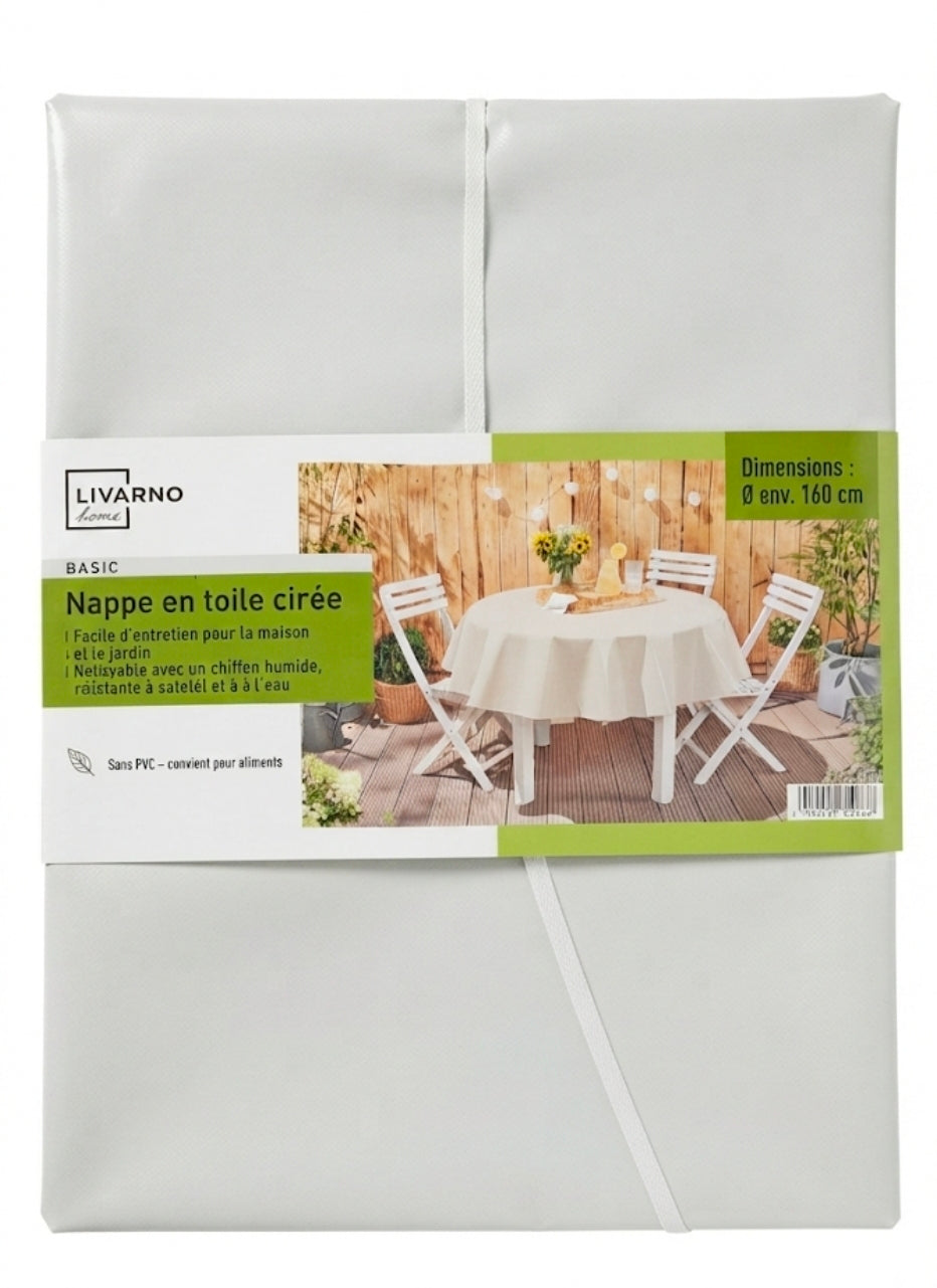 Washable, waterproof tablecloth with edging on the surface, approx. 160 cm
