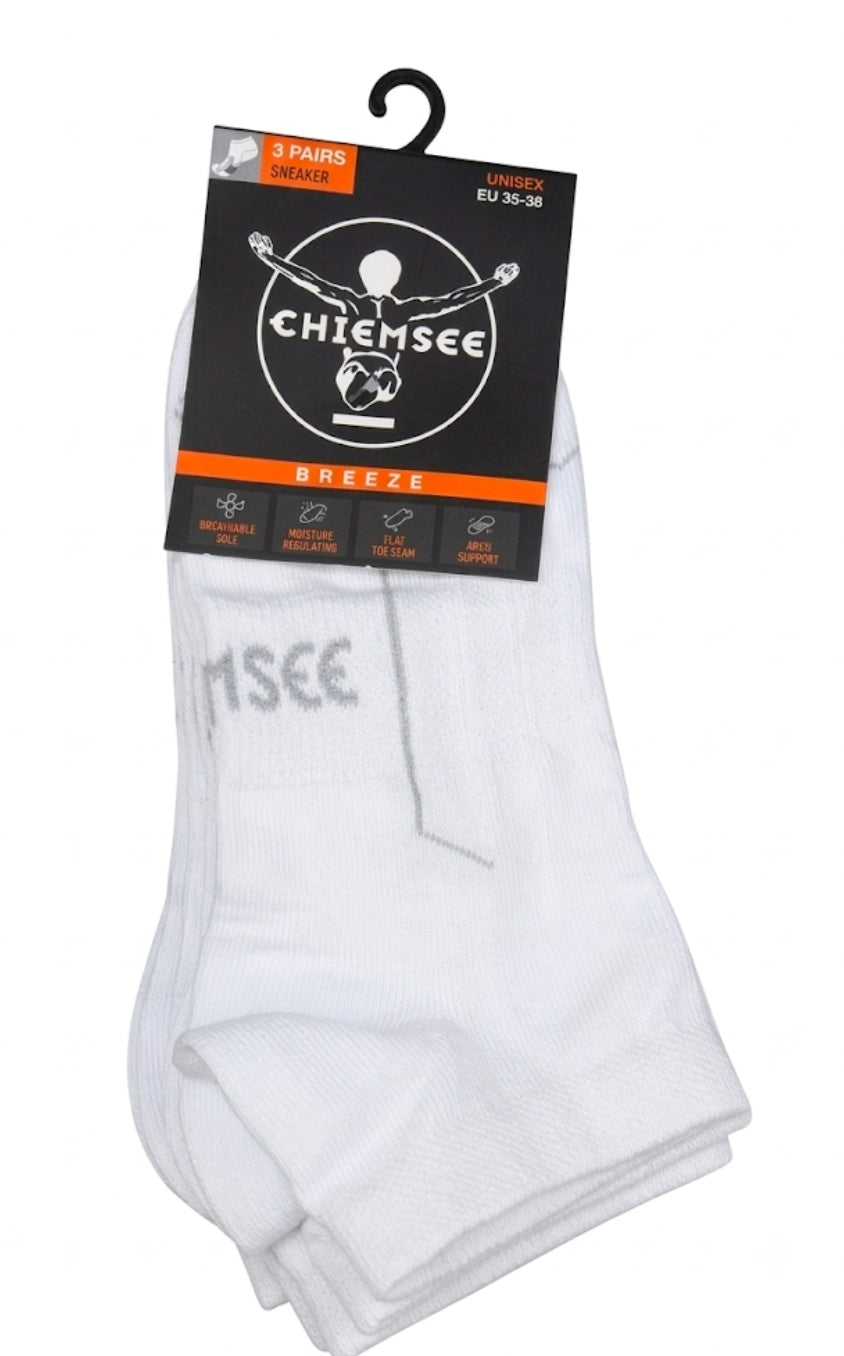 Chiemsee set of 3 unisex white socks (breeze)
