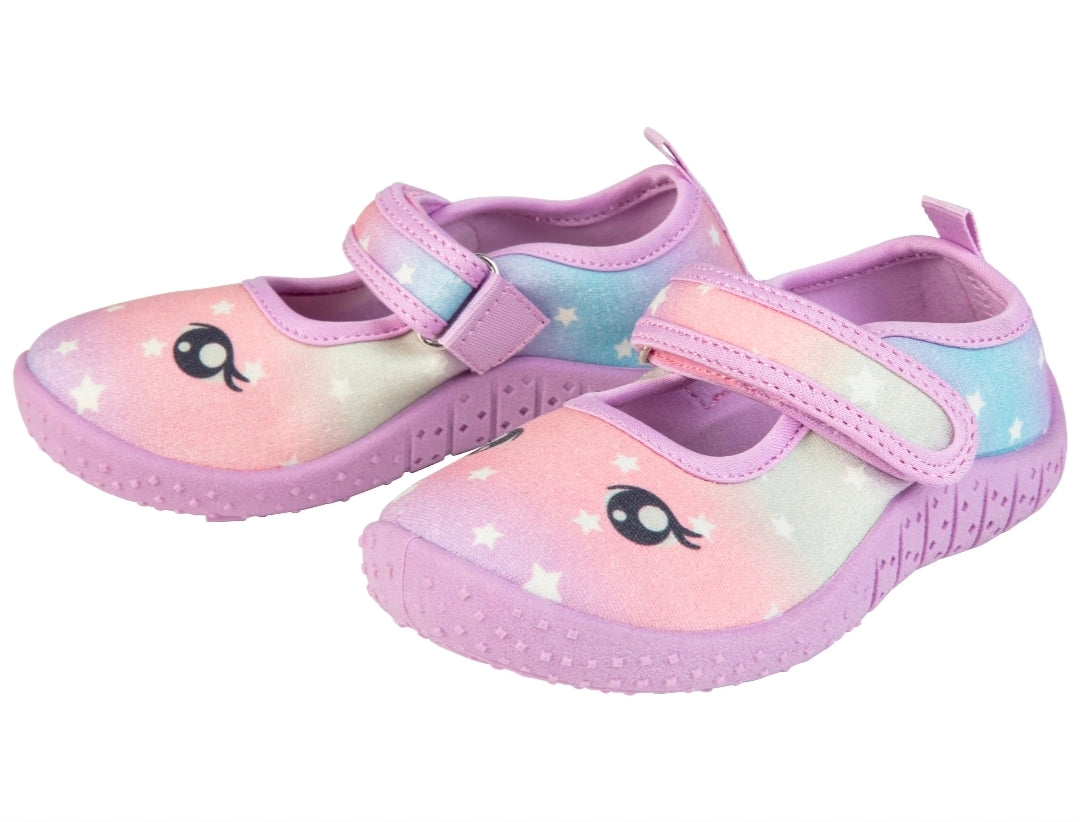 Kids' Pastel Star & Character Mary Jane Water Shoes – Pink & Rainbow