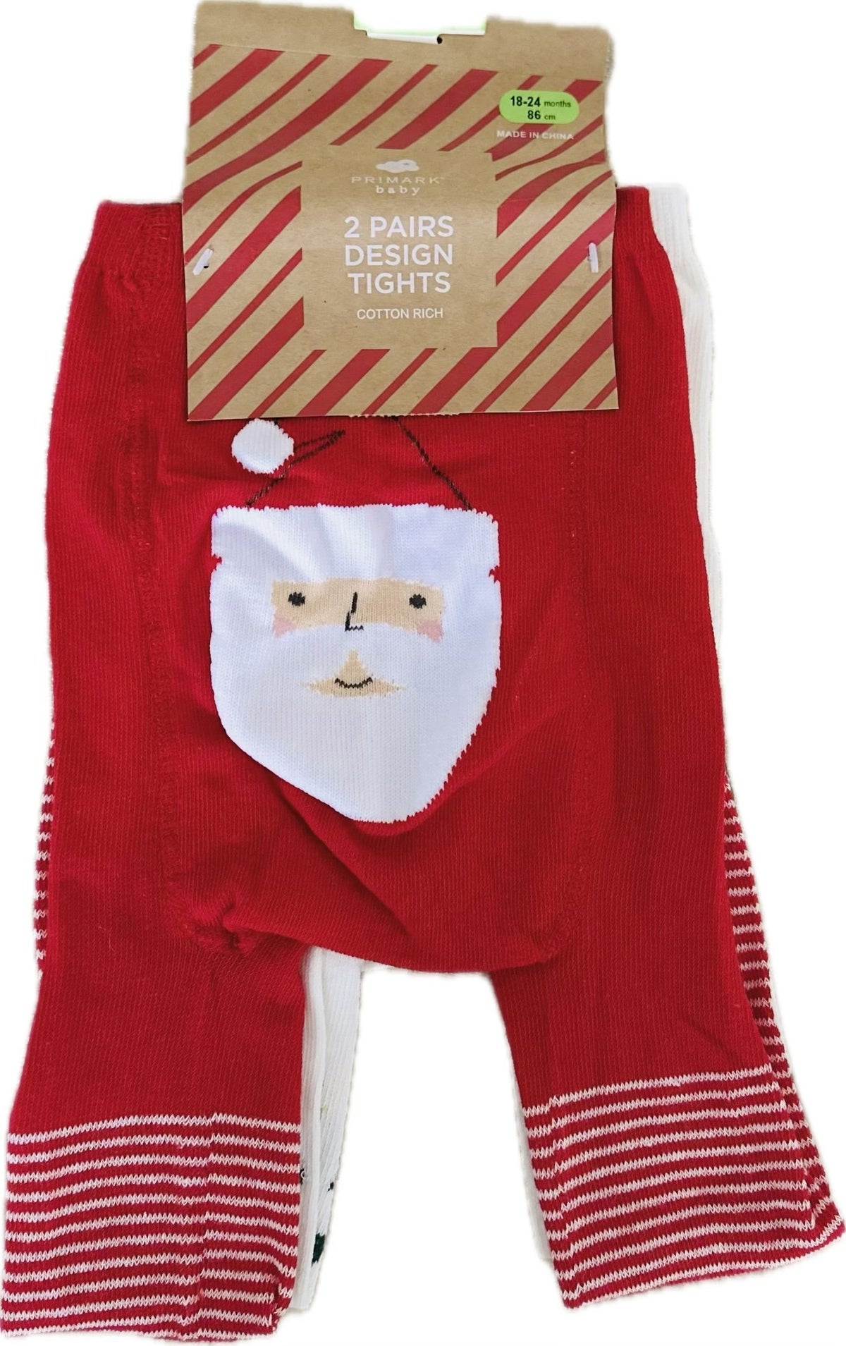 Primark® babies 2 pairs christmas design tights cotton rich