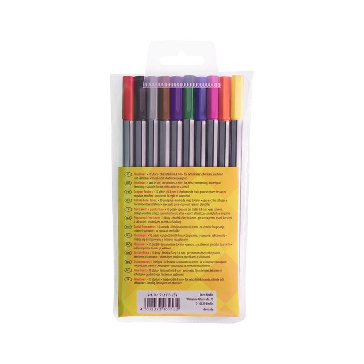 Idena set of 10 fineliners