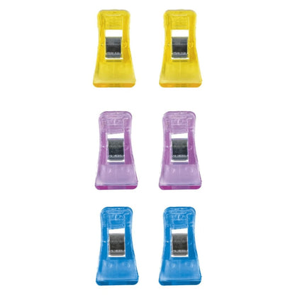 CRELANDO® COLOURED TAILOR CLIPS FOR CLOTHING FABRICS 3 COLORS 6 PIECES