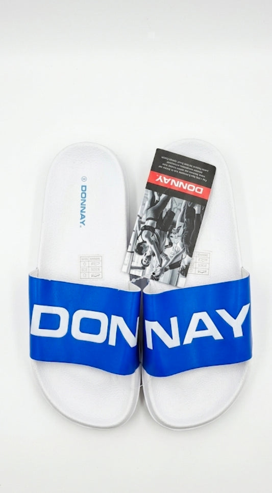 Donnay | Iconic Logo Comfort Women Sliders – Blue & White Performance Slides