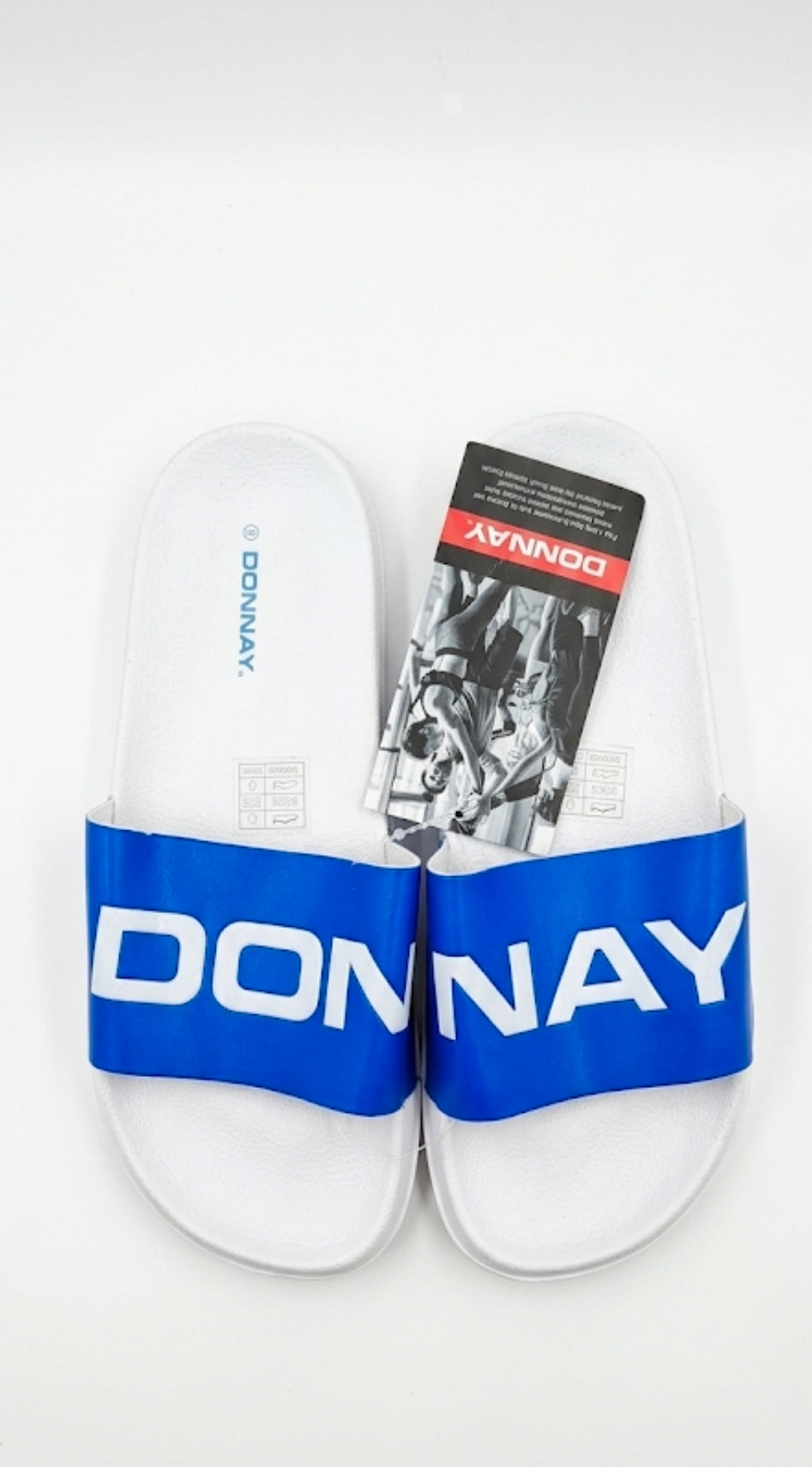 Donnay | شبشب نسائي مريح بشعار مميز – أزرق وأبيض Performance Slides