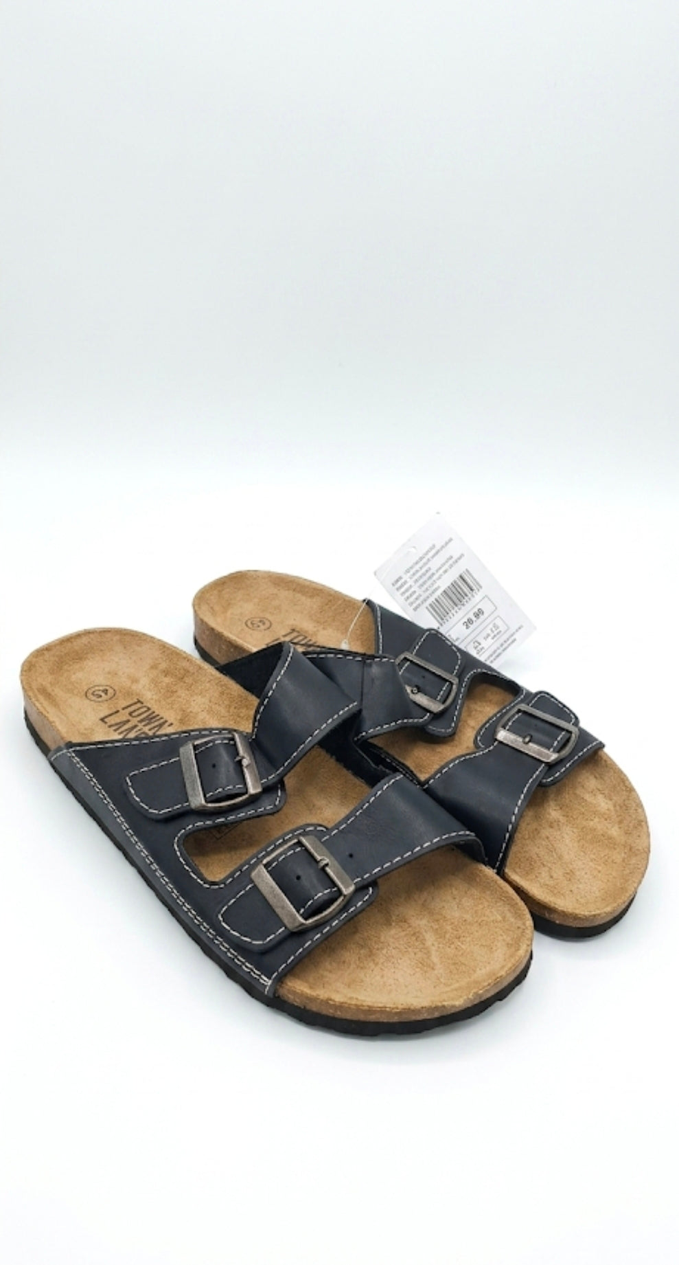 Townland | Men’s Two-Strap Comfort Sandals (Black)