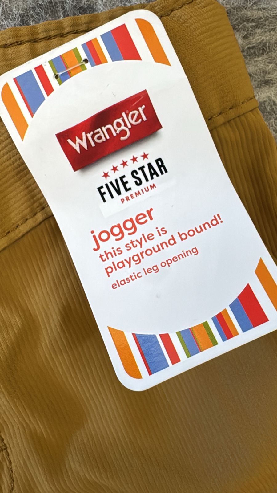 Wrangler Five Star Kids' Summer Jogger Pants - Lightweight – Mustard Brown