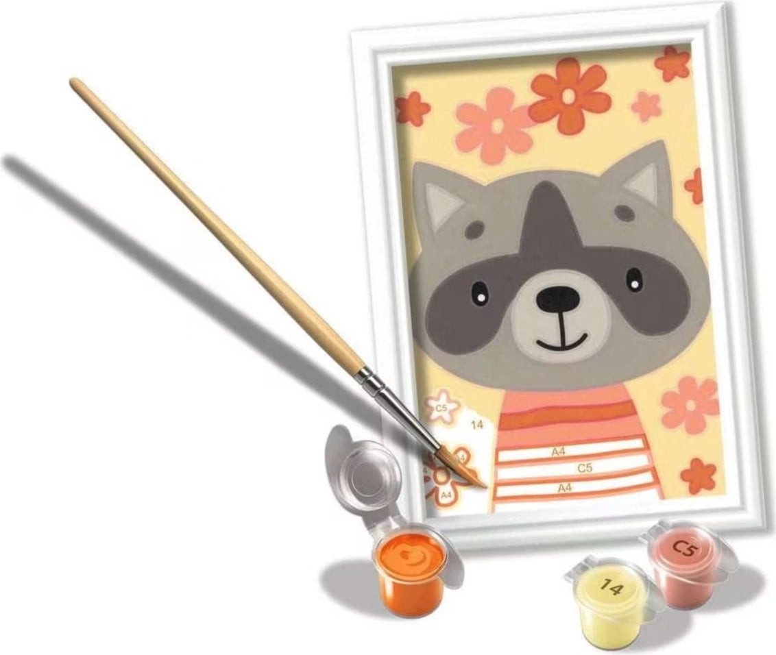 Ravensburger Creart 23604 Cute Raccoon Paint By Numbers Set