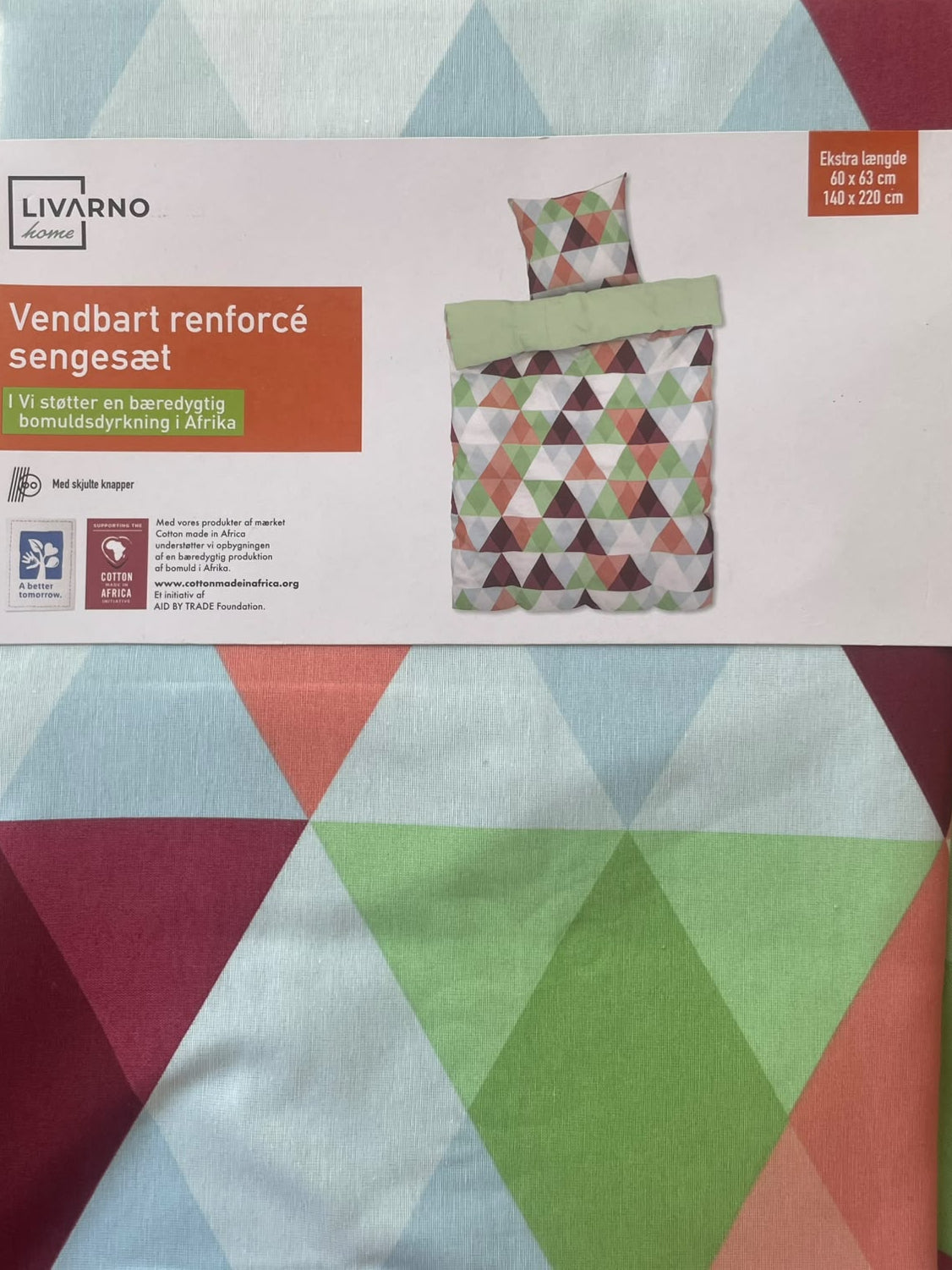 Livarno Home Reversible Geometric Duvet Set (Multicolor / Extra Length)