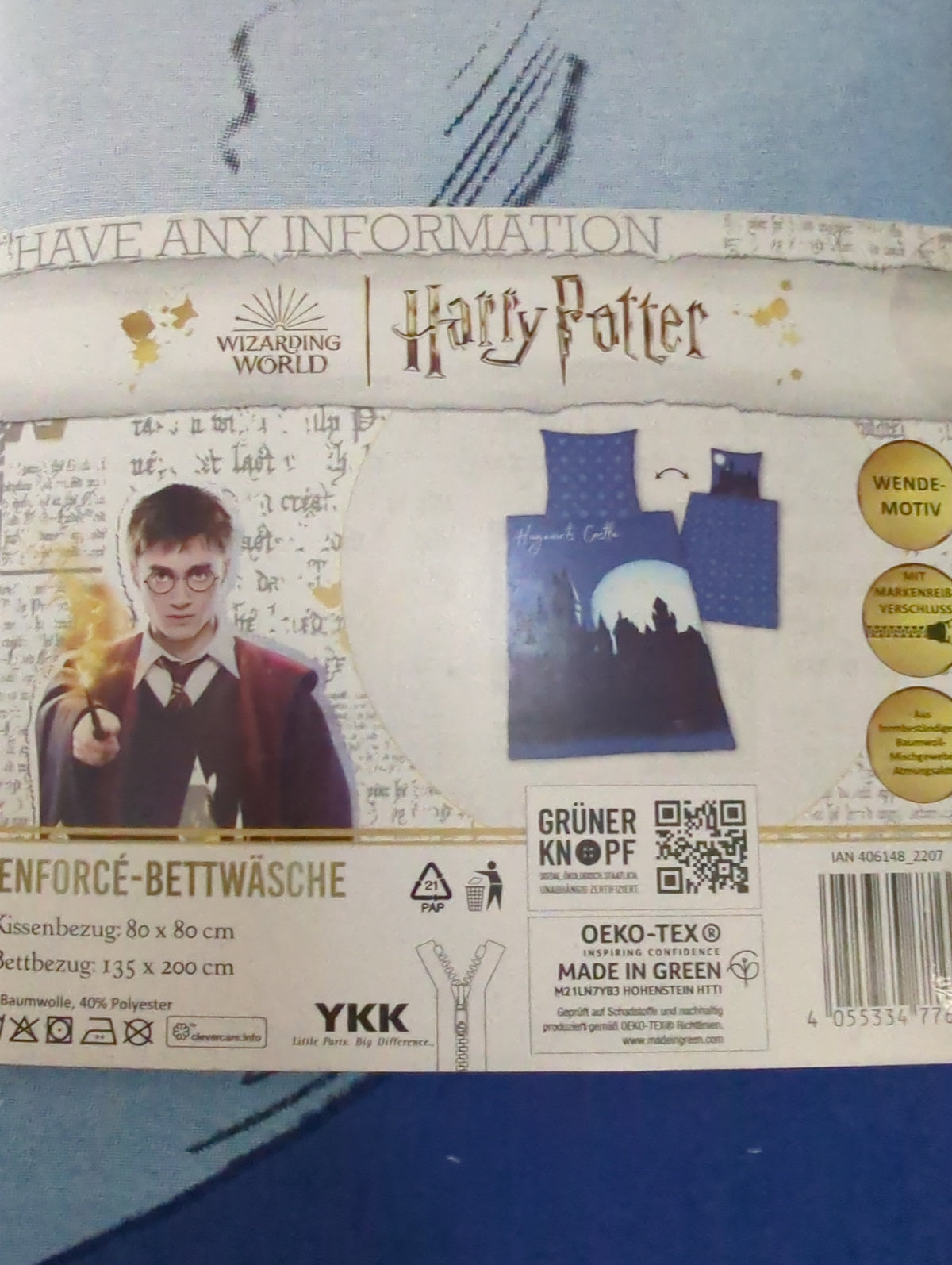 Harry Potter Reversible Bedding Set (Duvet Cover + Pillow Cover)