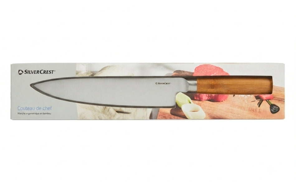 SILVERCREST 20cm Chef's Knife – Premium Stainless Steel Blade with Ergonomic Bamboo Handle