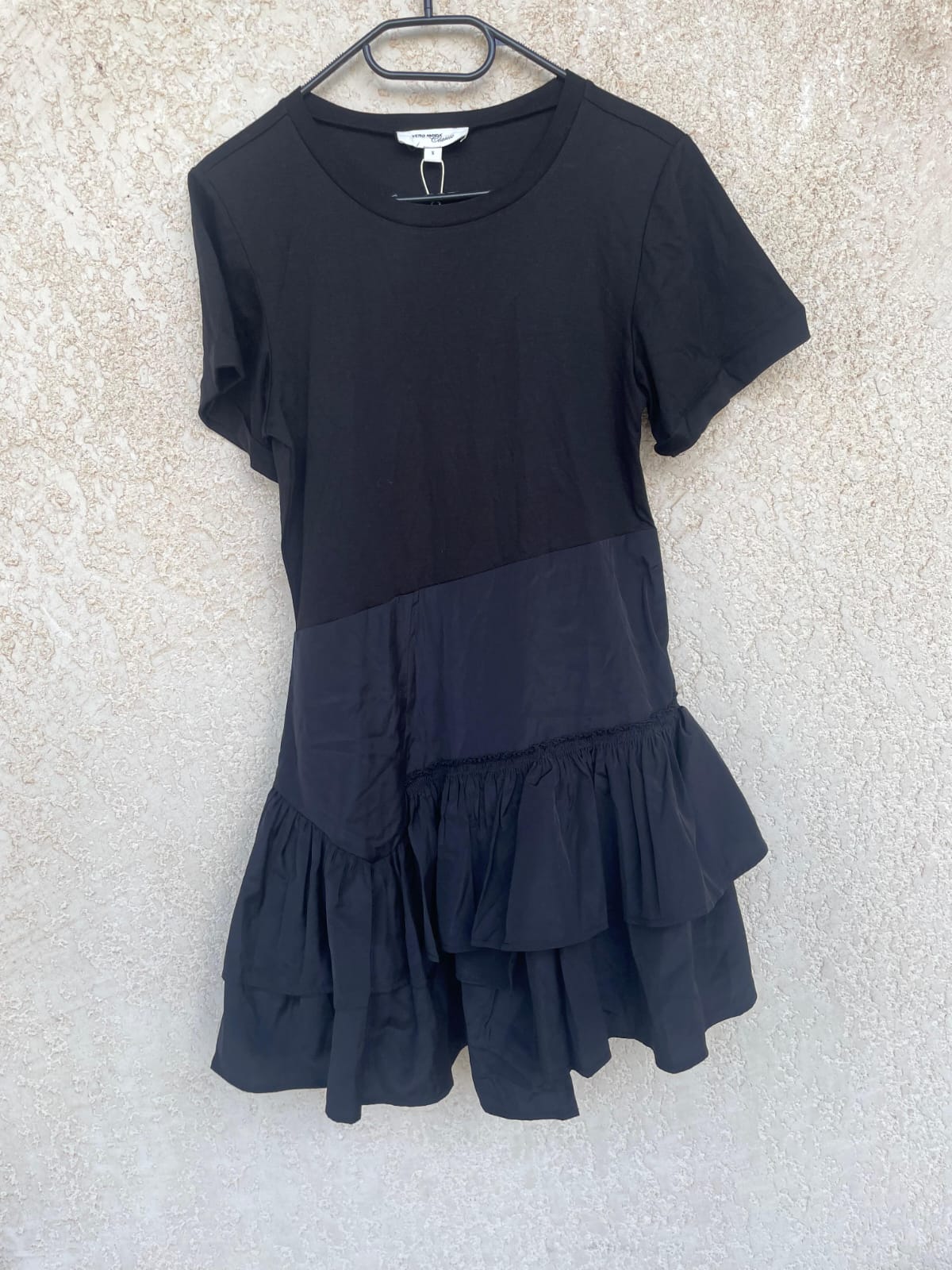 Vero Moda Chic Asymmetrical Ruffle T-Shirt Dress