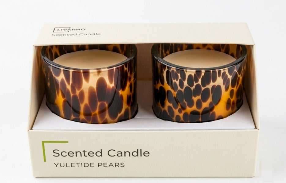 Livarno set of 2 scented candle yuletide pears