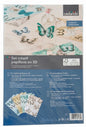 Crelando 3D Butterfly Craft Set - 8 Pre-Cut Sheets with Glue Pads for Card Making & Decorating