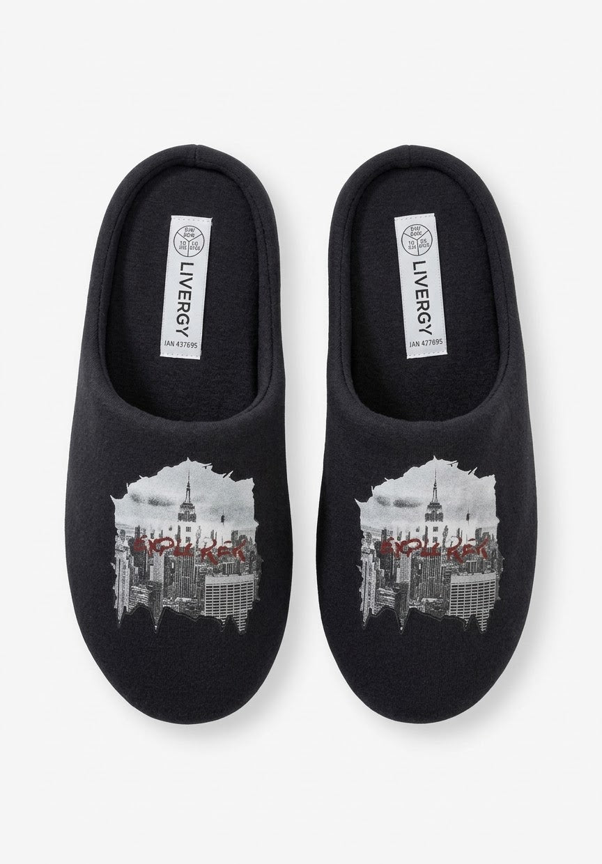 Livergy Men's "Urban Explorer" Skyline Print House Slippers