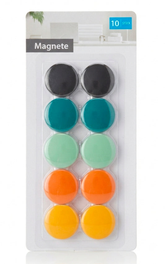 Premium Assorted Color Refrigerator Magnets – Set of 10