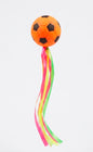 Interactive Neon Soccer Ball Cat & Dog Toy with Multi-Color Ribbon Tail