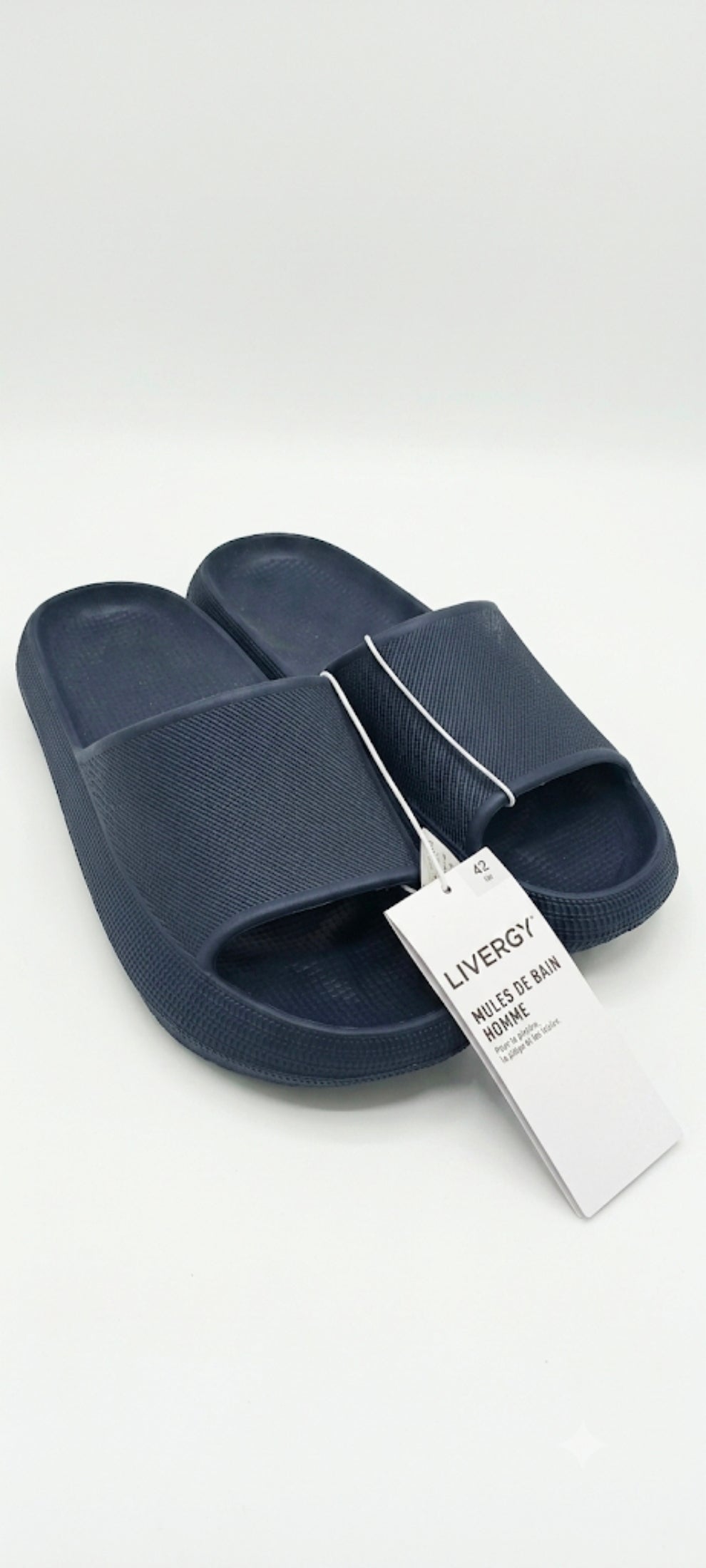 LIVERGY | Men's plain Slippers, Navy