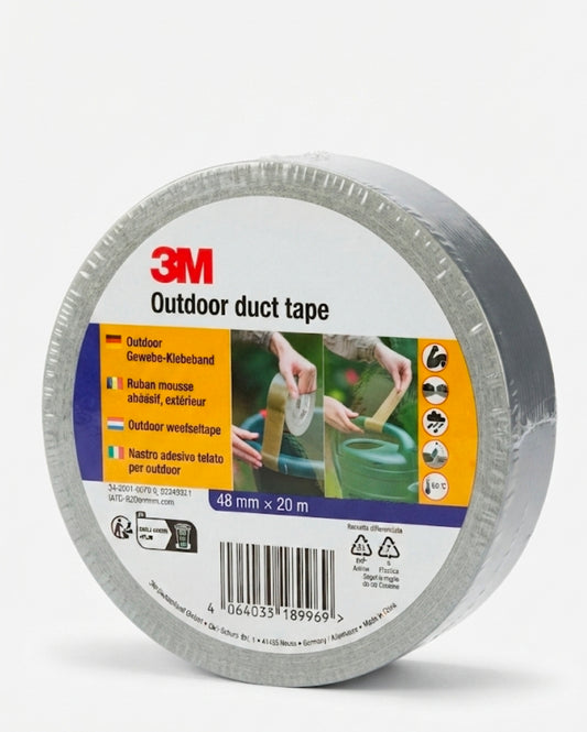 3M Outdoor Heavy-Duty Duct Tape, Weatherproof, 48mm x 20m (Grey)