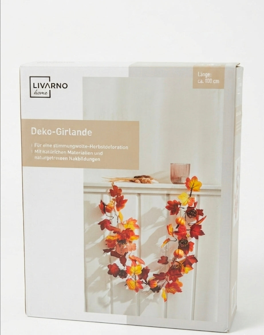 LIVARNO home® Decorative Autumn Leaf Garland – 100 cm
