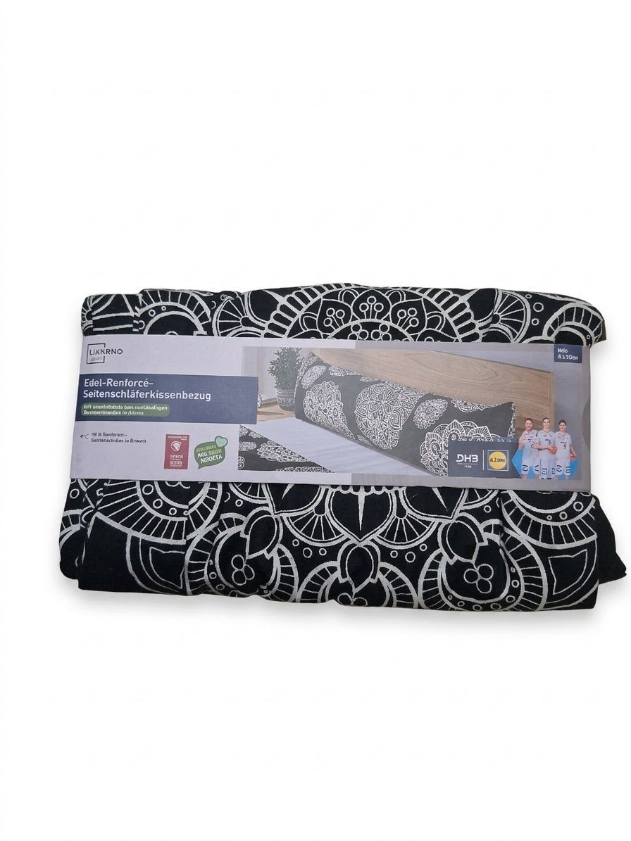 Livarno home pillowcase, Black, Patterned