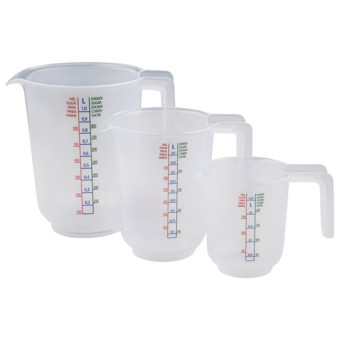 مجموعة من 3 أكواب قياس خالية من مادة BPA