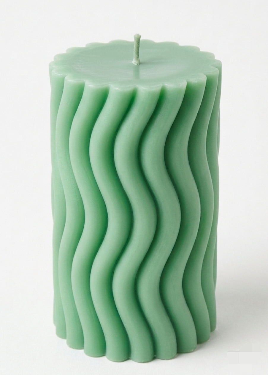 Livarno home green pillar candle