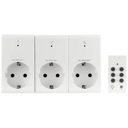 REV® Wireless 3 socket set, 4-piece Indoors 1000 W
