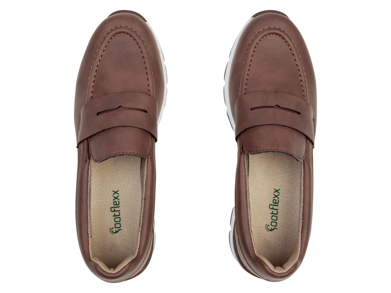 Women's Slip-ons, G-width, made of leather (Brown)