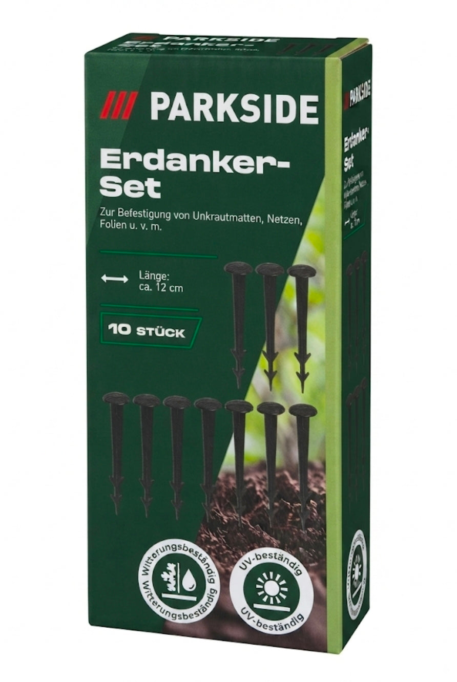 PARKSIDE Ground Anchor Set - 10 Pieces, Approx. 12 cm, Weather & UV Resistant